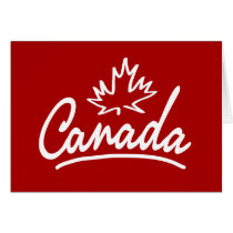 Canada Leaf Script Greeting Cards