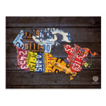 Canada License Plate Map Postcard