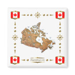 Canada Map + Flags Magnet