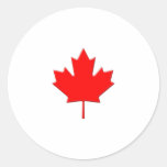 Canada-Maple-Leaf-bevelled Round Stickers