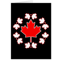 Canada Maple Leaf Circle Design Greeting Cards