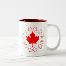 Canada Maple Leaf Circle Design Mug