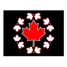 Canada Maple Leaf Circle Design Post Cards