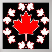 Canada Maple Leaf Circle Design Poster