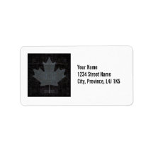 Canada maple leaf flag gray and black design address label