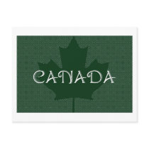 Canada Maple Leaf green, Postcards stationery