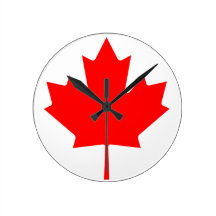 Canada Maple Leaf Round Wallclocks
