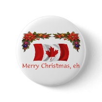 Canada Merry Christmas, eh Pinback Button