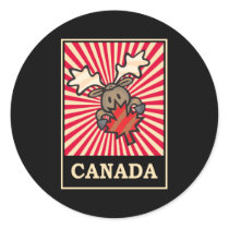Canada Moose Round Stickers