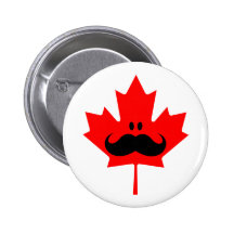 Canada Mustache - A mustache on red maple Pin