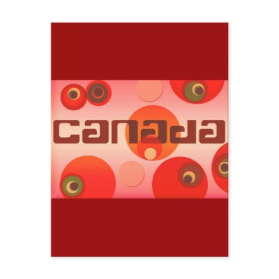 Canada, Pop Art, Orange Reds, Postcards templates by JayneLogan