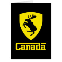 Canada - prancing moose shield crest coat of arms cards