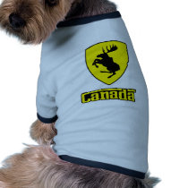 Canada - prancing moose shield crest coat of arms dog tee shirt