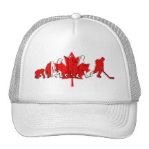 Canada pure gold ice hockey winners gifts mesh hats