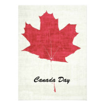 Canada red maple leaf Canada day invitation