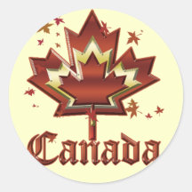 Canada Round Stickers