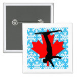 canada snowflake aerial skiing button
