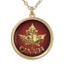 Canada Souvenir Necklace Canada Gold Maple Leaf