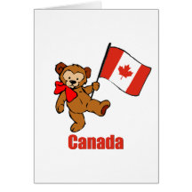 Canada Teddy Bear Greeting Card