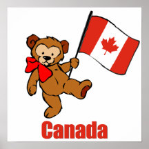 Canada Teddy Bear Print