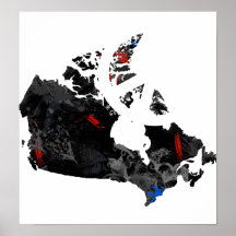 Canada Trendy Peace Sign with Canadian map Poster