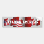 Canadian-American Waving Flag Bumper Stickers
