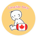 Canadian Baby Round Stickers