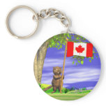 Canadian Beaver and Flag Keychains