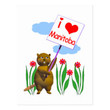 Canadian Beaver Loves Manitoba Postcard