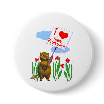 Canadian Beaver Loves New Brunswick Buttons