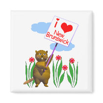 Canadian Beaver Loves New Brunswick Refrigerator Magnets