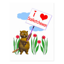 Canadian Beaver Loves Saskatchewan Post Card