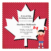 Canadian birthday boy announcements