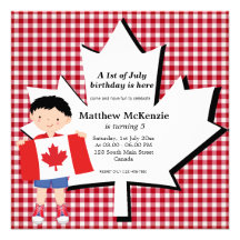 Canadian birthday boy announcements