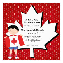 Canadian birthday boy personalized announcement