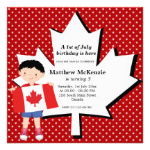 Canadian birthday boy personalized announcement