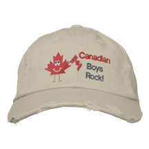 Canadian Boys Rock Embroidered Baseball Caps