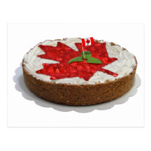 Canadian Cherry Maple Leaf Cake Postcards