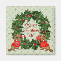 Canadian Christmas Refrigerator Magnet
