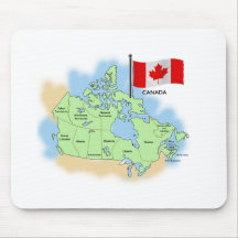 Canadian Flag and Map Mousepad