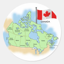 Canadian Flag and Map Stickers