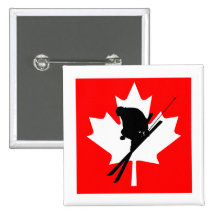 Canadian flag downhill skiing pins