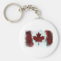 Canadian Flag Graffiti Keychain