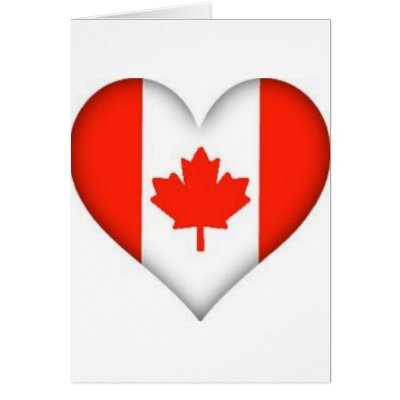 canadian flag heart design greeting cards by dogiron