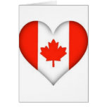 canadian flag heart design cards