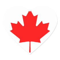 Canadian Flag (Heart) Stickers
