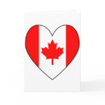Canadian Flag Heart Valentine cards