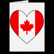 Canadian Flag Heart Valentine cards