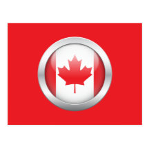Canadian Flag in Orb Postcard