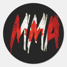 Canadian Flag MMA Round Stickers